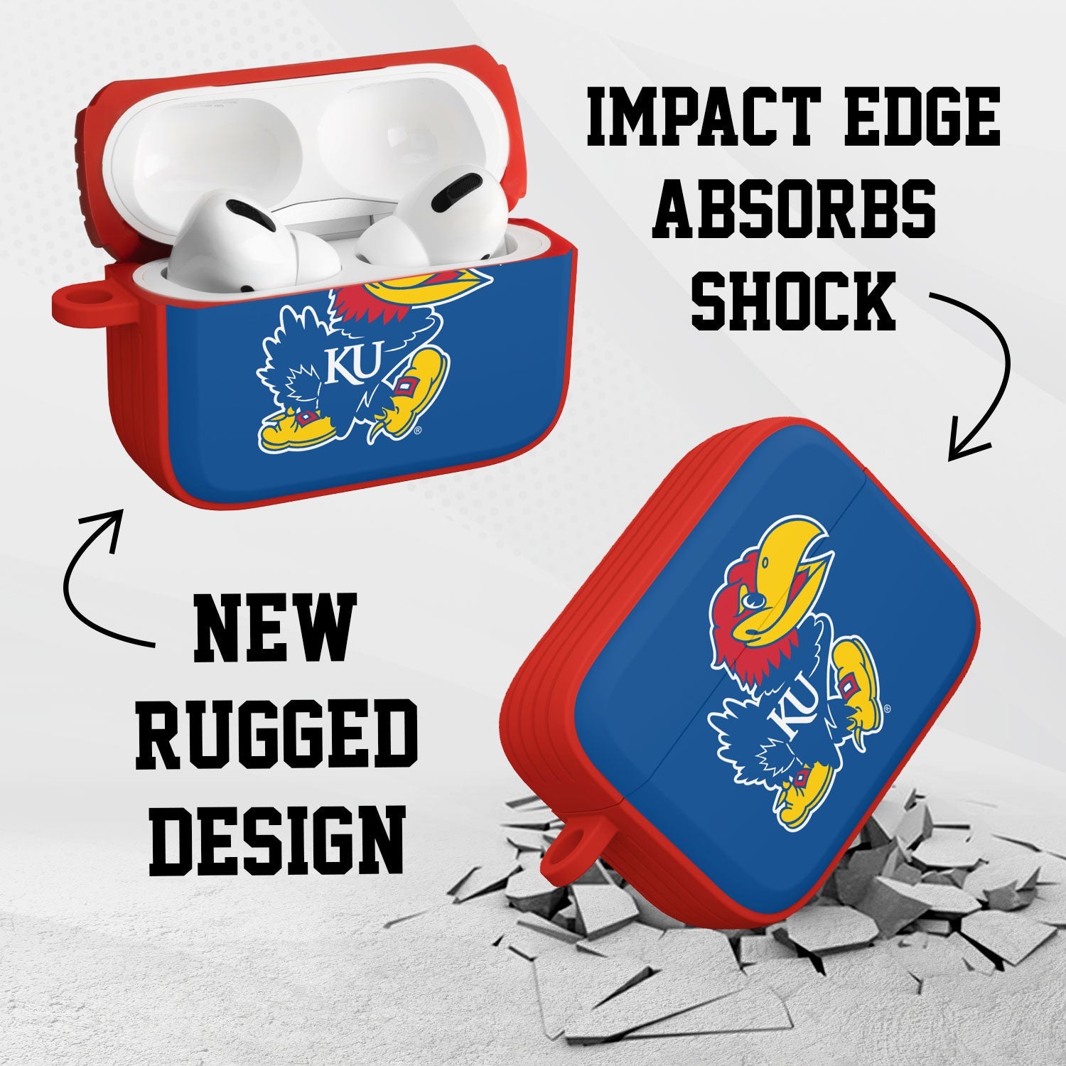 Kansas Jayhawks HDX AirPods Pro 1 & 2 Case Cover