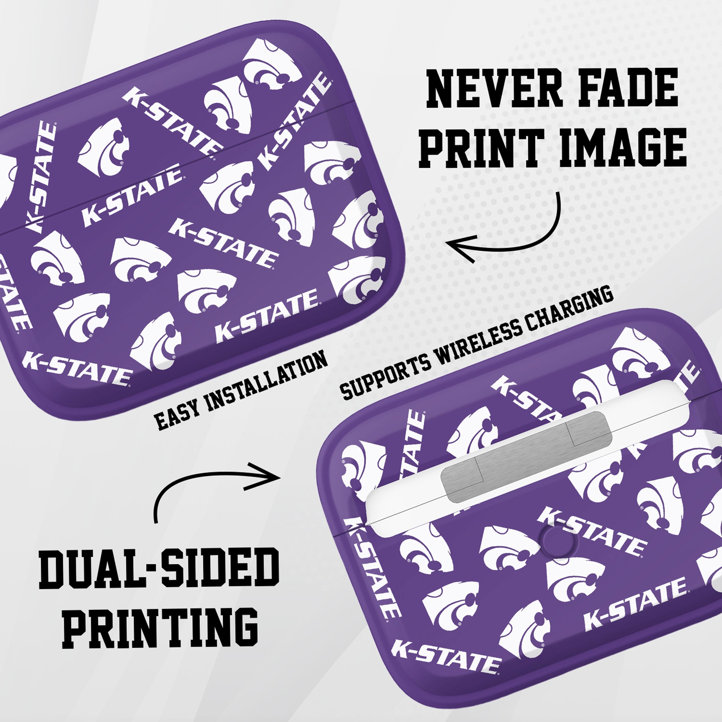 Kansas State Wildcats HDX Apple Airpods Pro 1 & 2 Case Cover