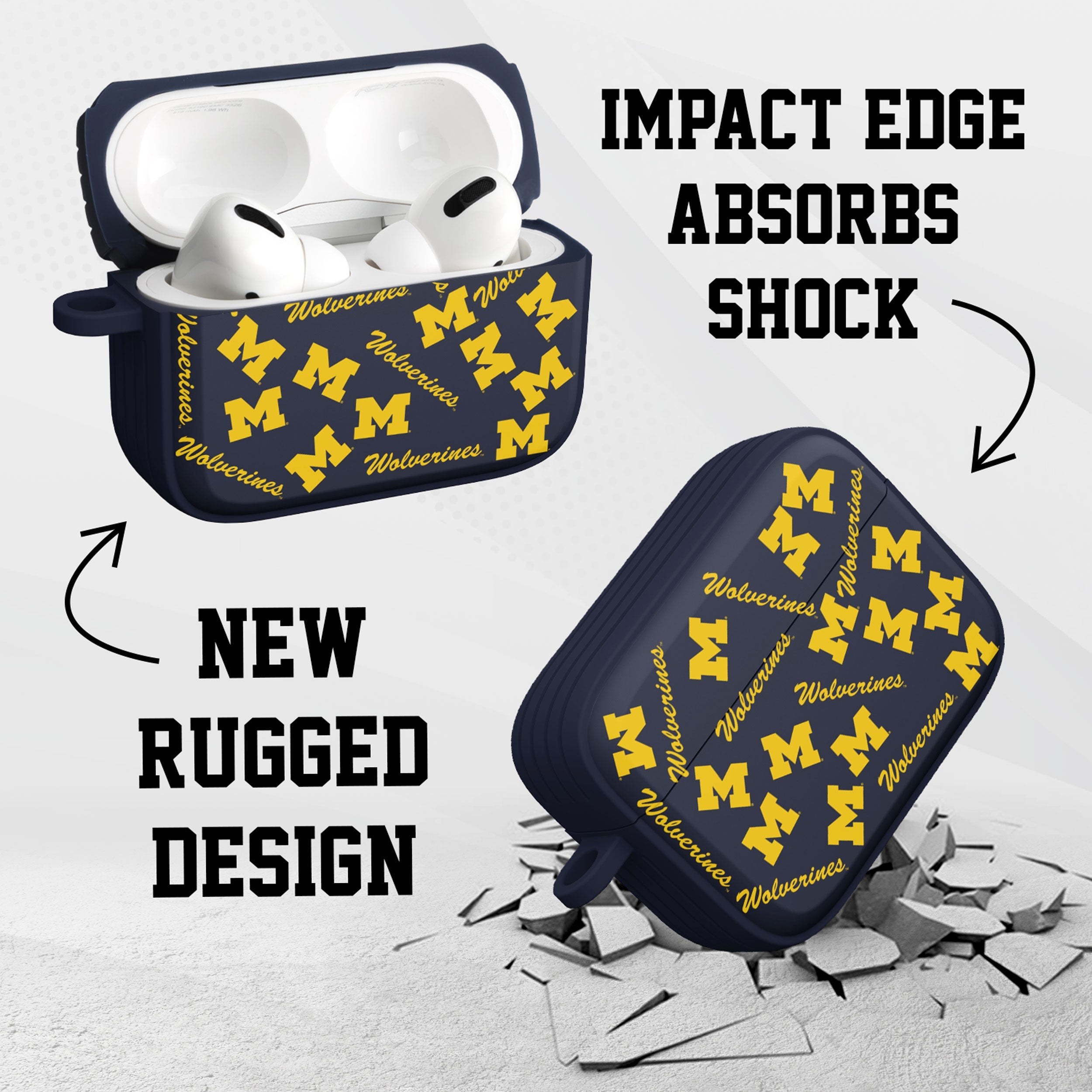 Michigan Wolverines HDX AirPods Pro 1 & 2 Case Cover