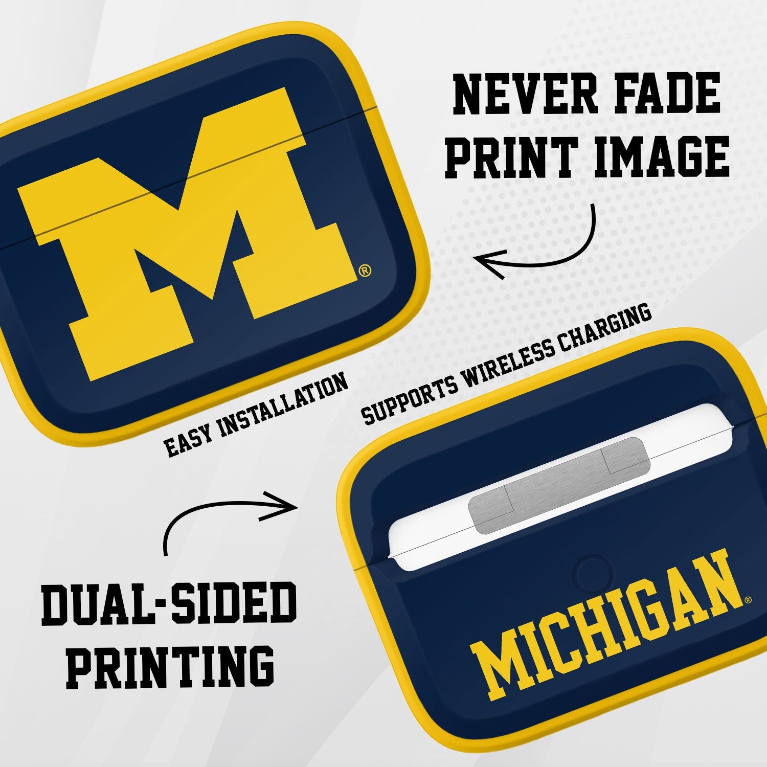 Michigan Wolverines HDX AirPods Pro 1 & 2 Case Cover