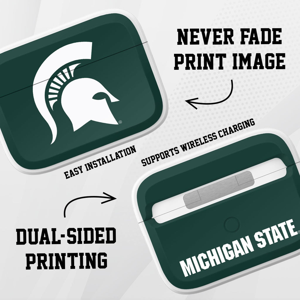 Michigan State MSU Spartans HDX Apple Airpods Pro 1 & 2 Case Cover