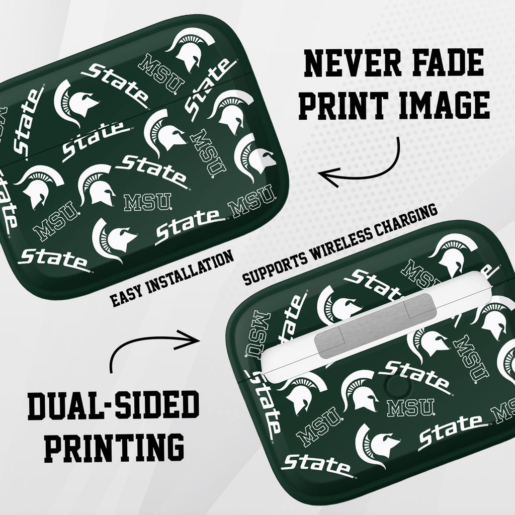 Michigan State MSU Spartans HDX Apple Airpods Pro 1 & 2 Case Cover