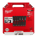 Milwaukee 49-66-7014 14 PC SHOCKWAVE Impact Duty™ 1/2" Drive Metric Deep 6 Point Socket Set