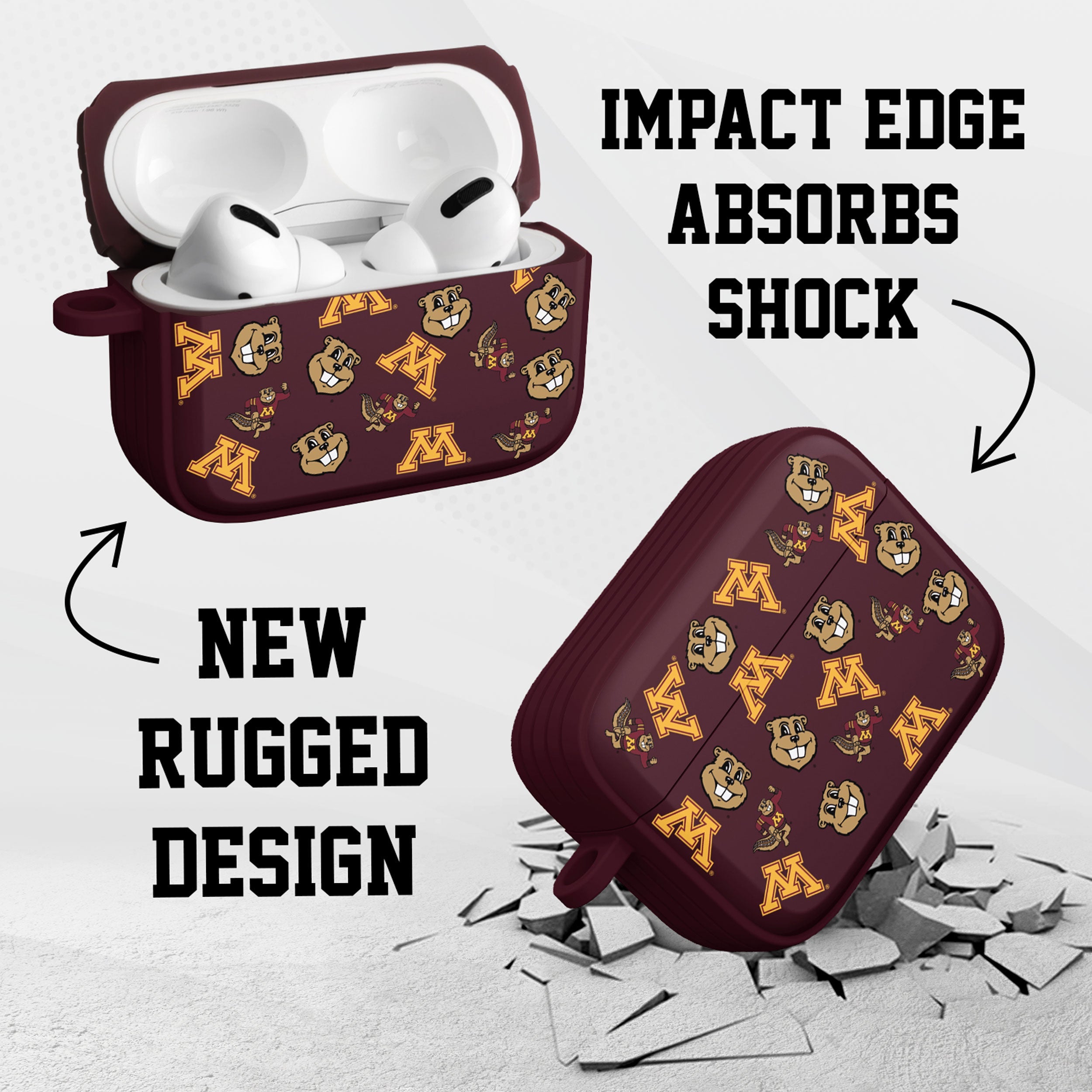 Minnesota Golden Gophers HDX AirPods Pro 1 & 2 Case Cover