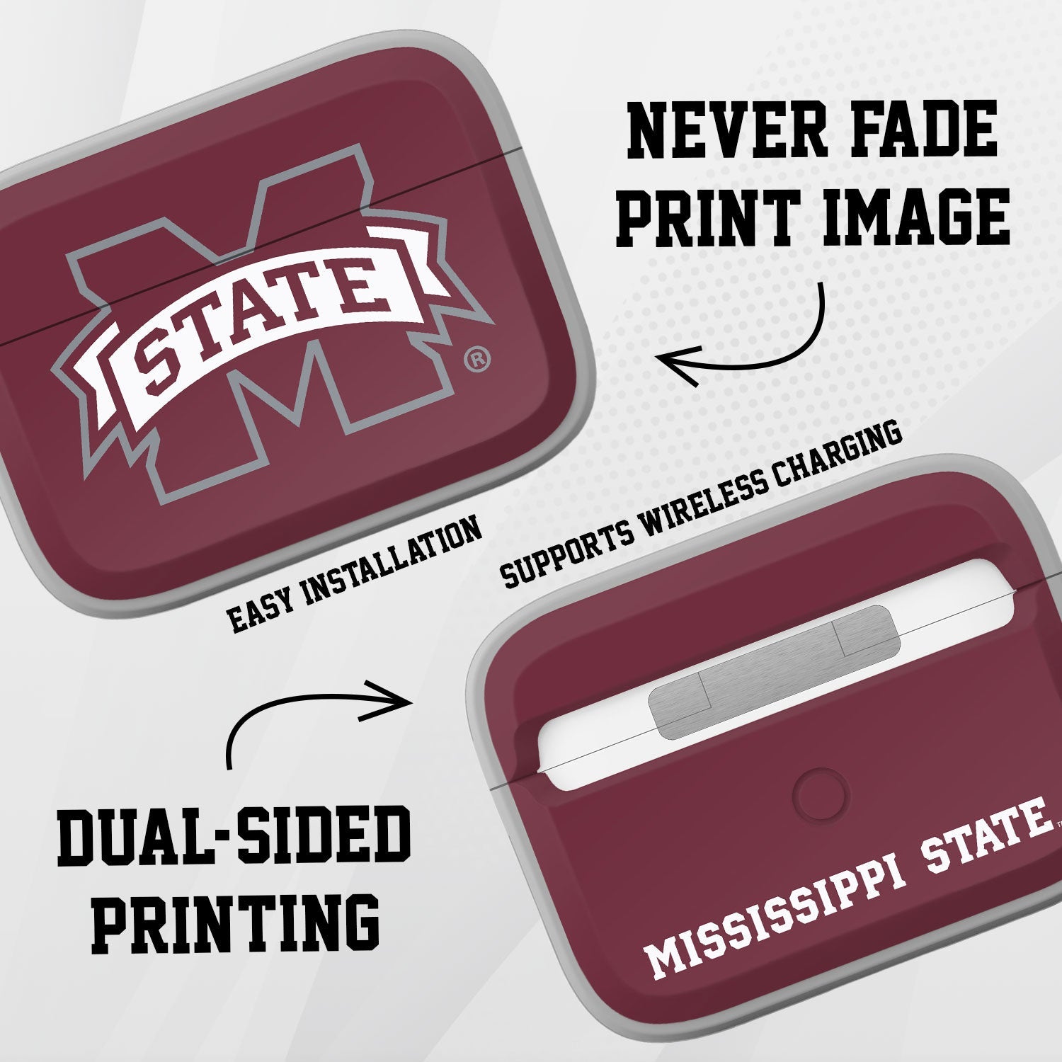 Mississippi State Bulldogs HDX AirPods Pro 1 & 2 Case Cover