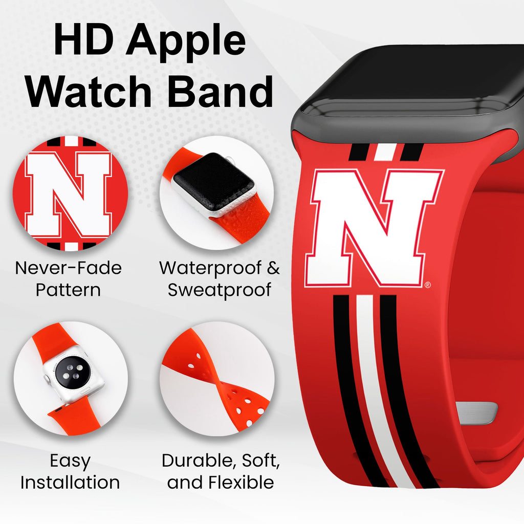Nebraska Huskers HD Apple Watch Band