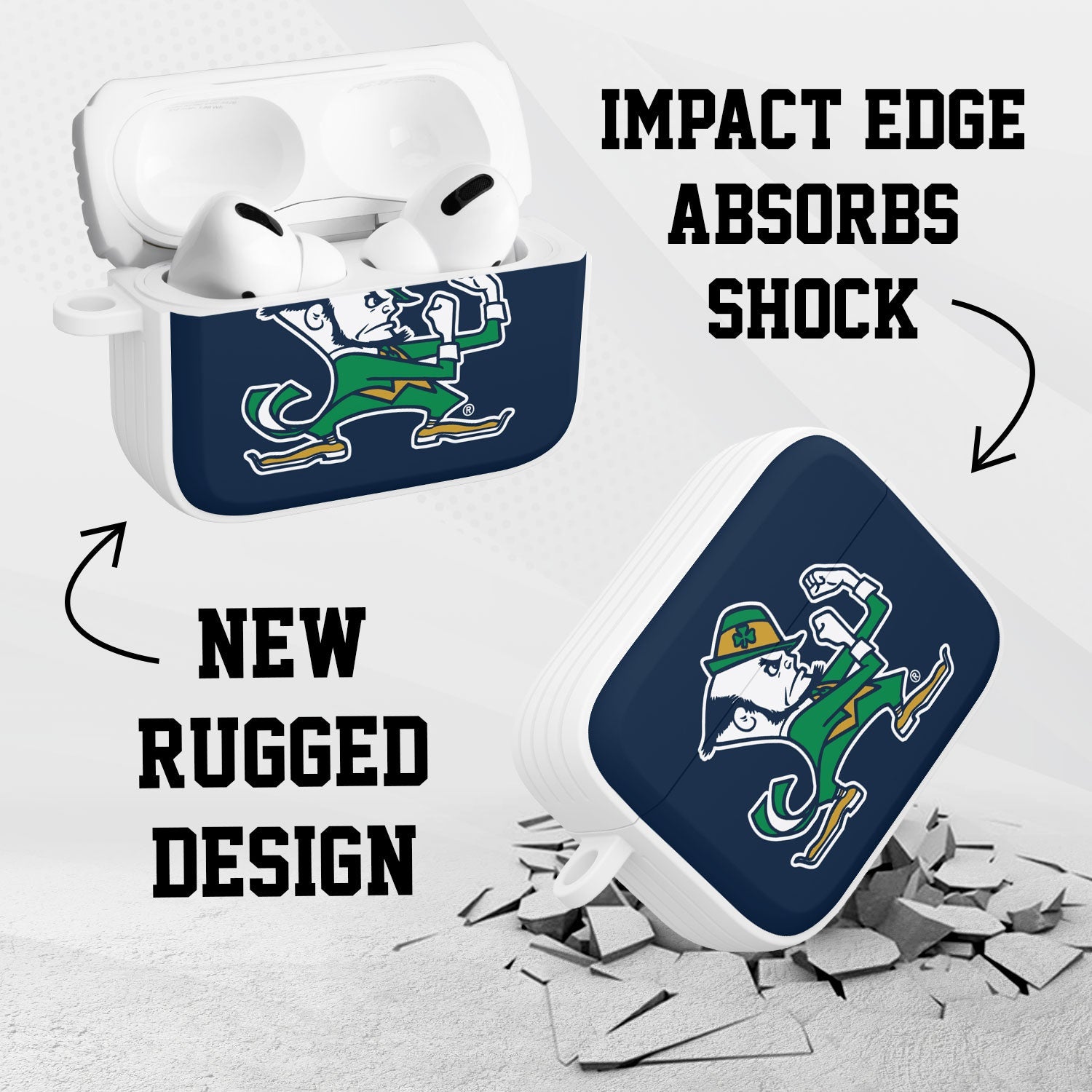 Notre Dame Fighting Irish HDX Apple Airpods Pro 1 & 2 Case Cover