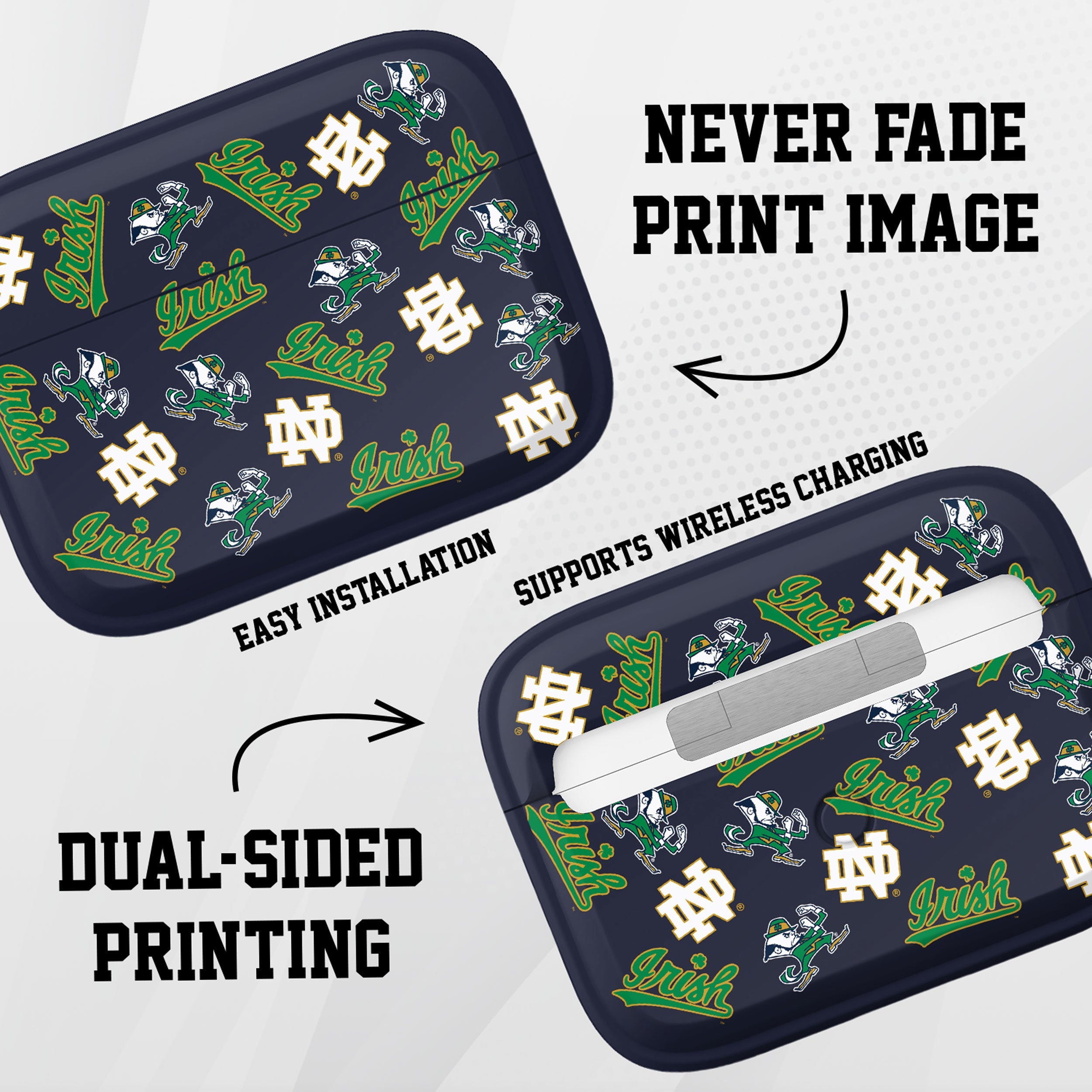 Notre Dame Fighting Irish HDX Apple Airpods Pro 1 & 2 Case Cover