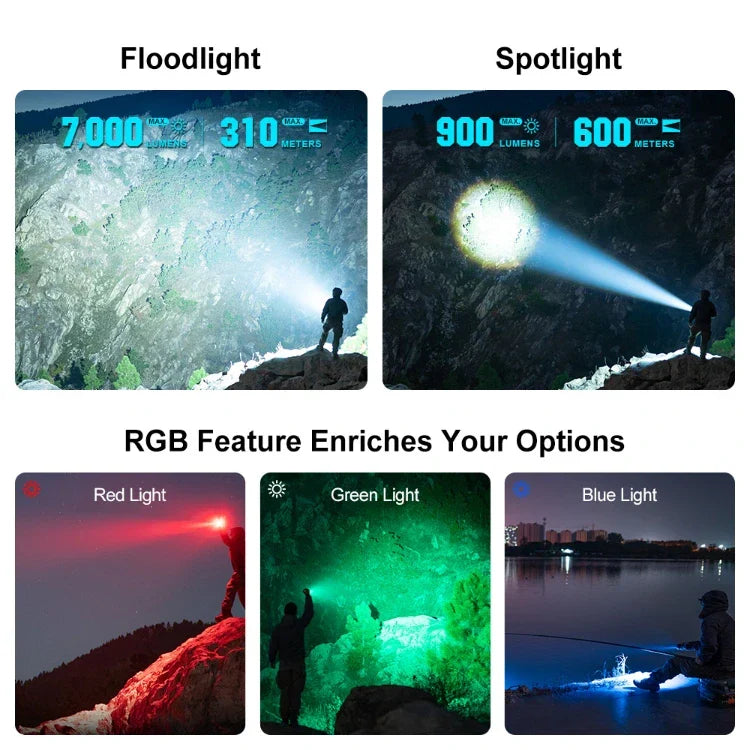 OLIGHT MARAUDERMINIMNBU Marauder Mini Powerful LED Flashlight With RGB - Midnight Blue