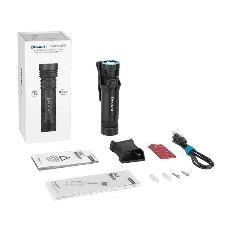OLIGHT SEEKER4PROMTBKCW Seeker 4 Pro High Power Flashlight - Matte Black CW (5700~7000K)