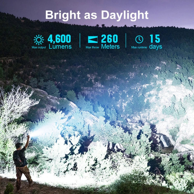 OLIGHT SEEKER4PROMTBKCW Seeker 4 Pro High Power Flashlight - Matte Black CW (5700~7000K)