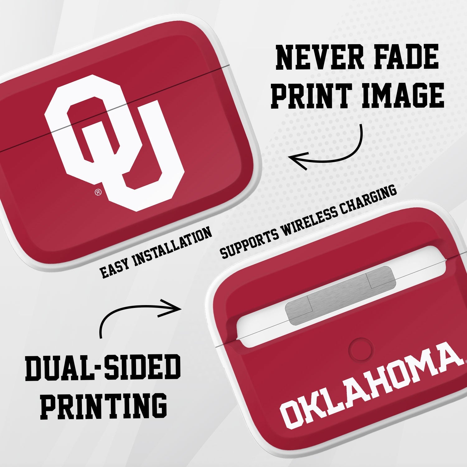 Oklahoma Sooners HDX Apple Airpods Pro 1 & 2 Case Cover
