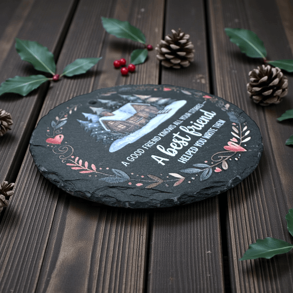 A Best Friend Slate Christmas ornament