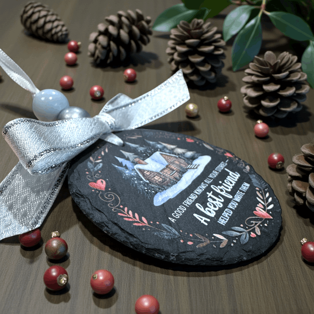 A Best Friend Slate Christmas ornament