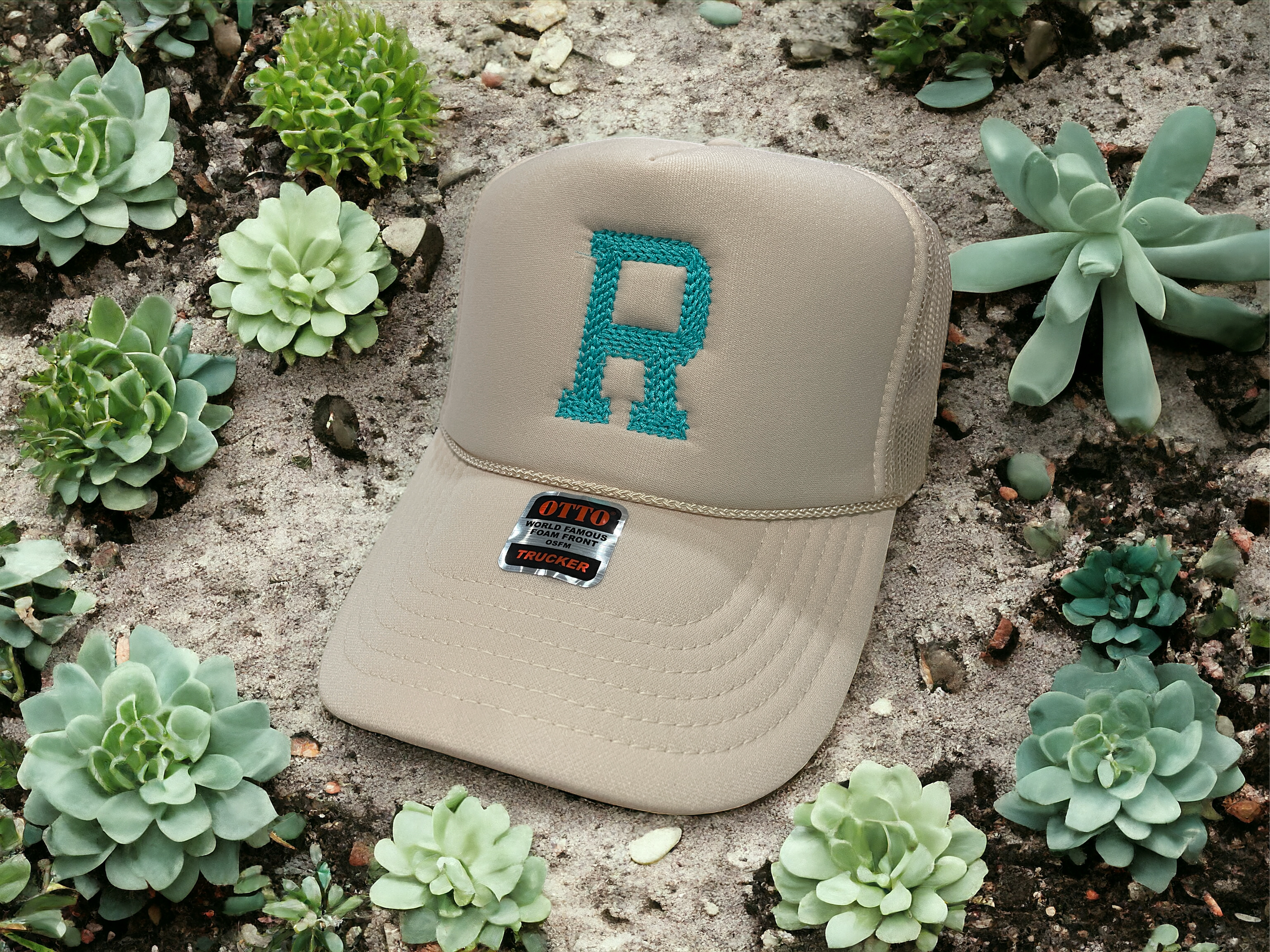 Embroidered Chain Stitch Trucker Hat