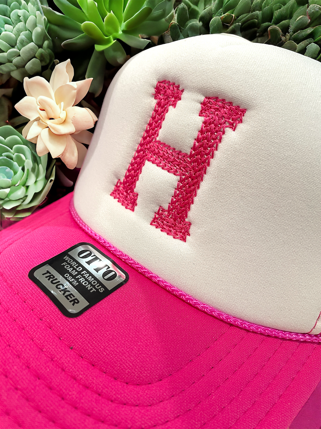 Embroidered Chain Stitch Trucker Hat