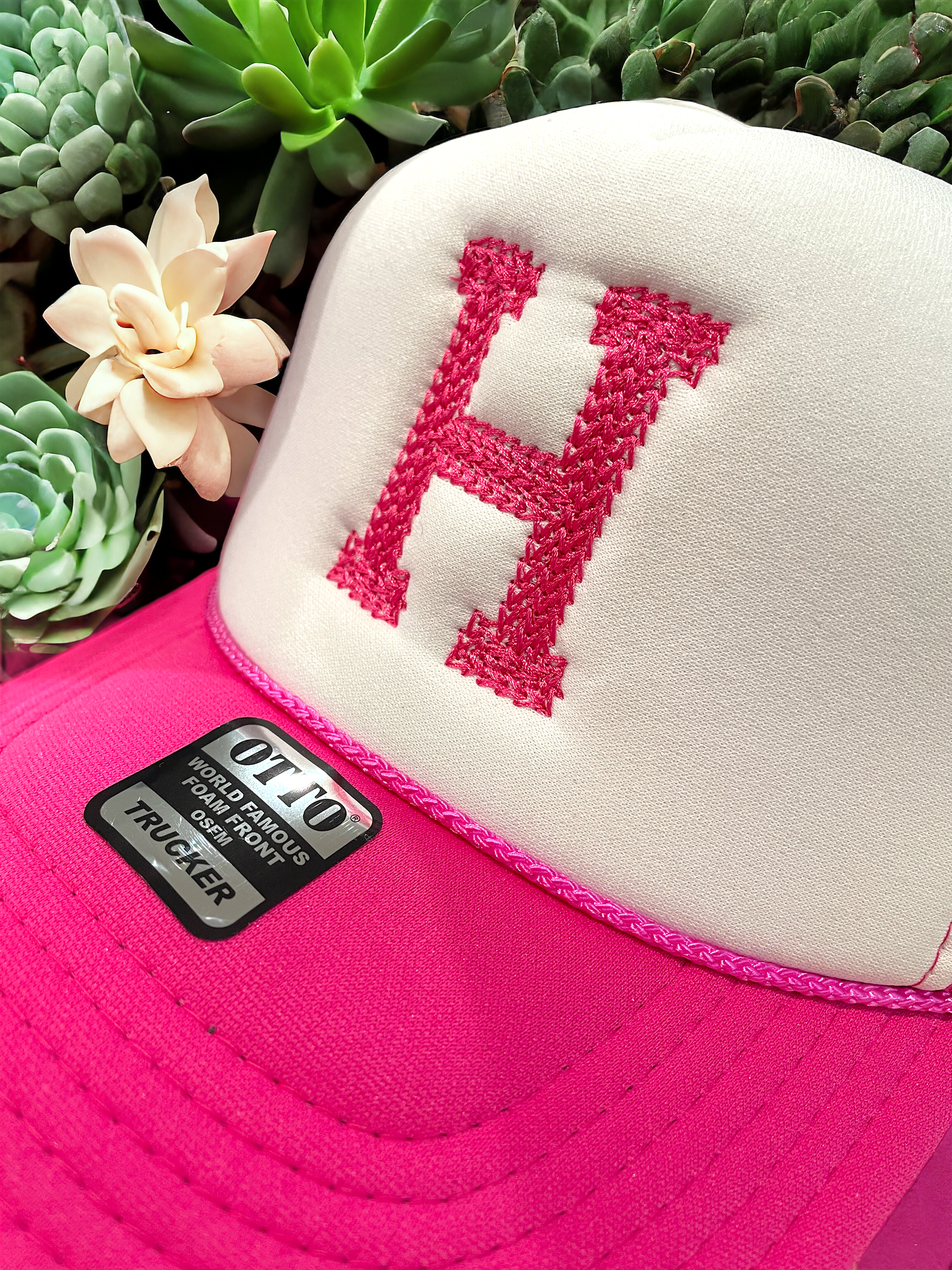 Embroidered Chain Stitch Trucker Hat