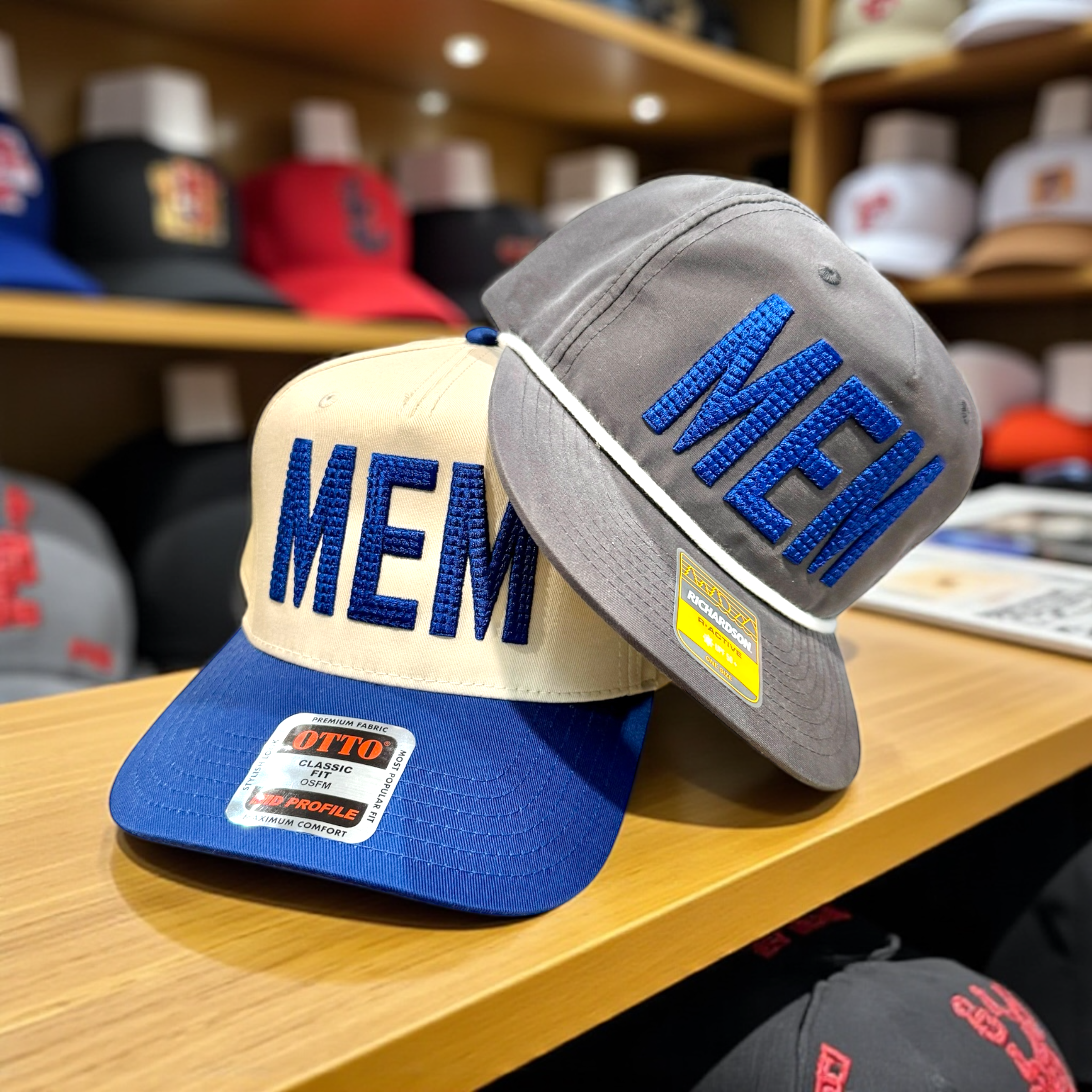 Go Tigers! Puff Embroidery Memphis Caps