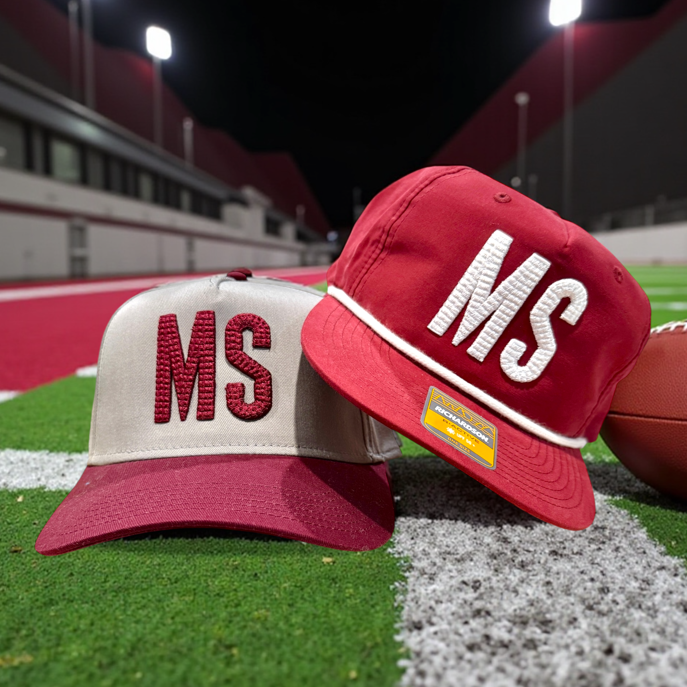 Go State! Puff Embroidery MS State Caps