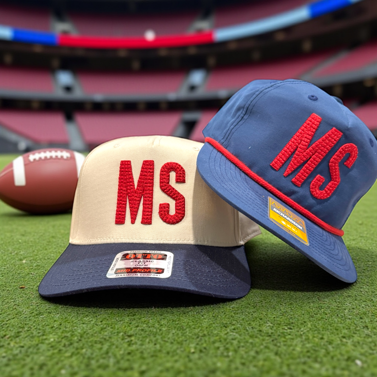 Go Rebs! Puff Embroidery Ole Miss Caps
