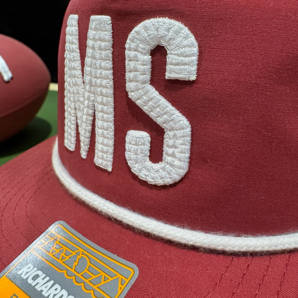 Go State! Puff Embroidery MS State Caps