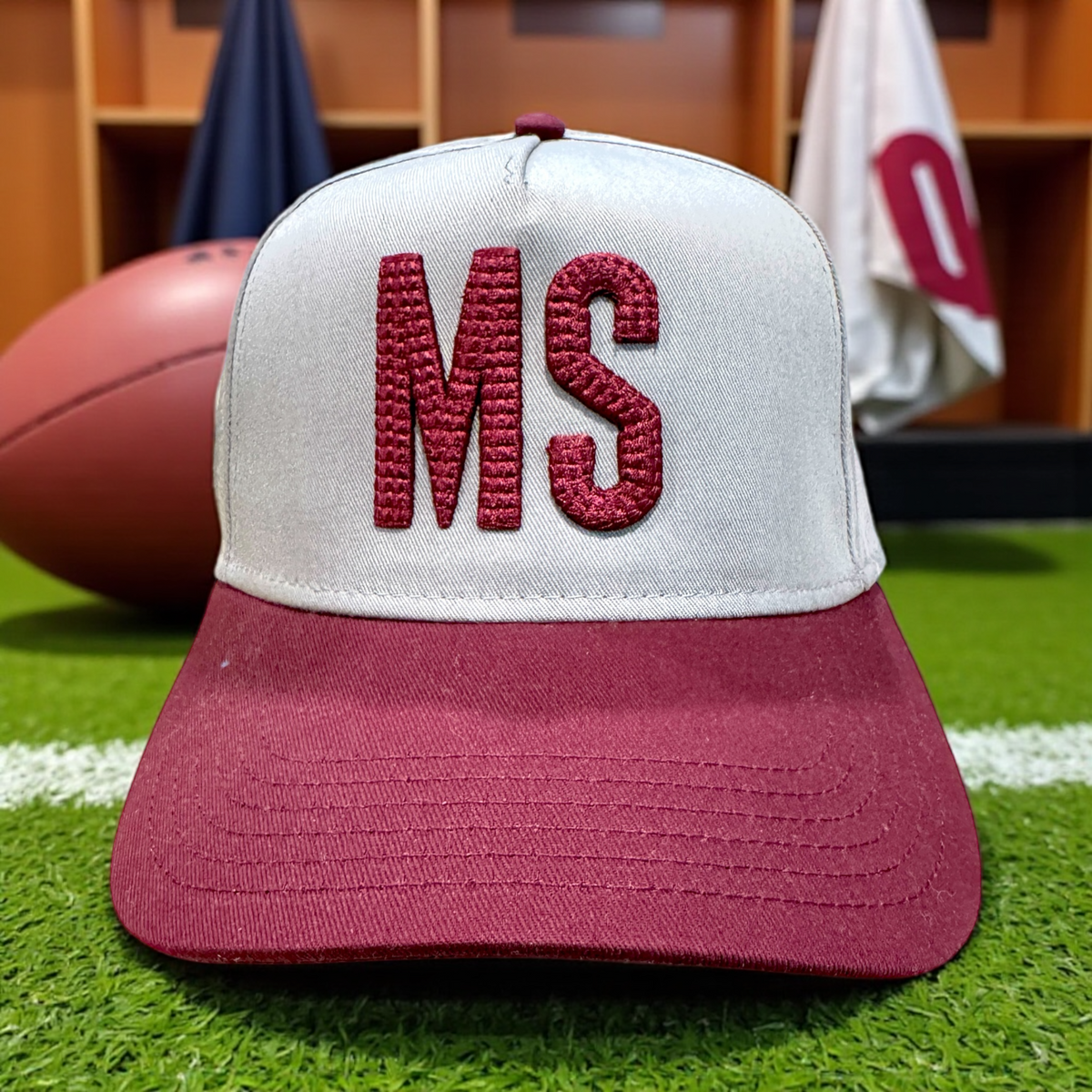 Go State! Puff Embroidery MS State Caps