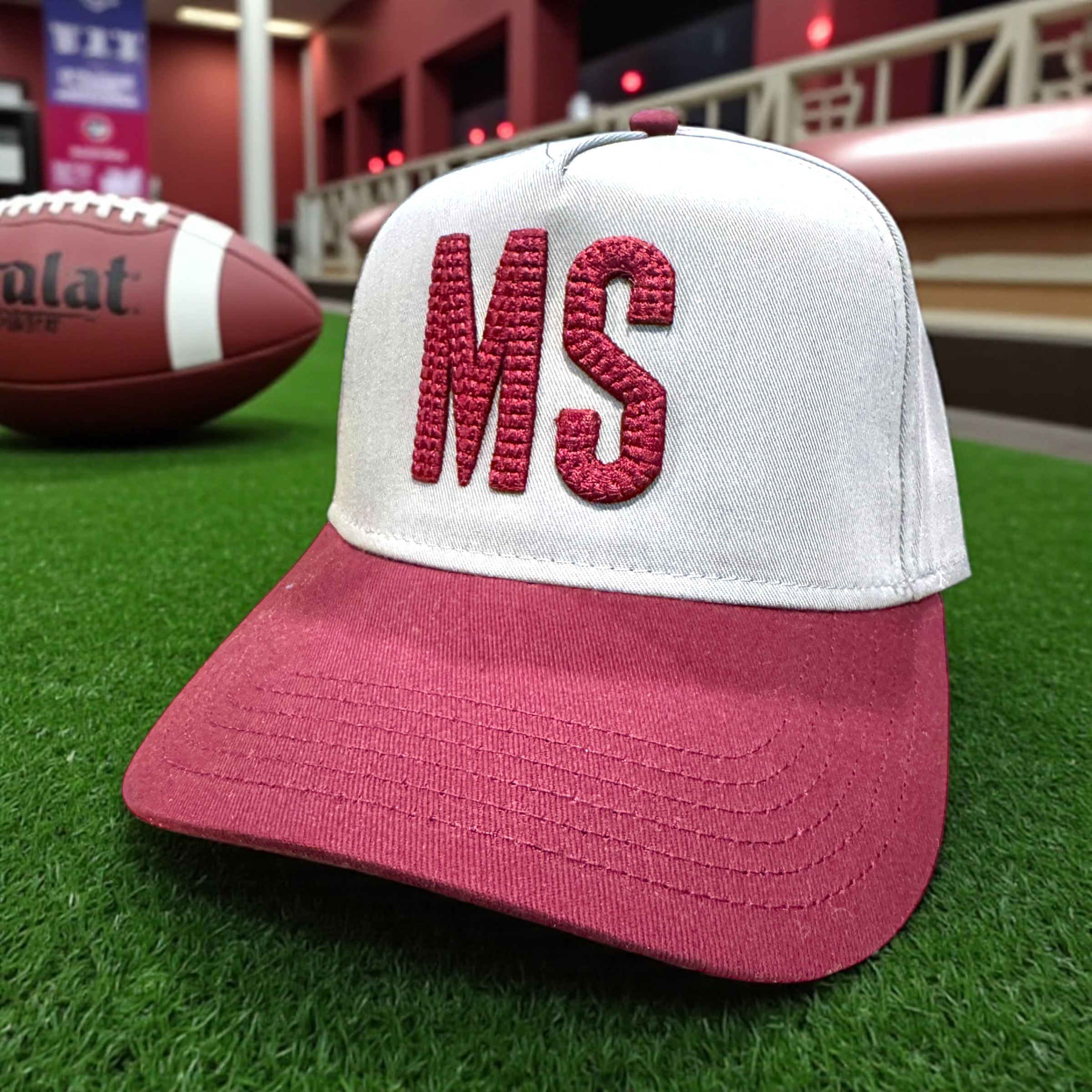 Go State! Puff Embroidery MS State Caps