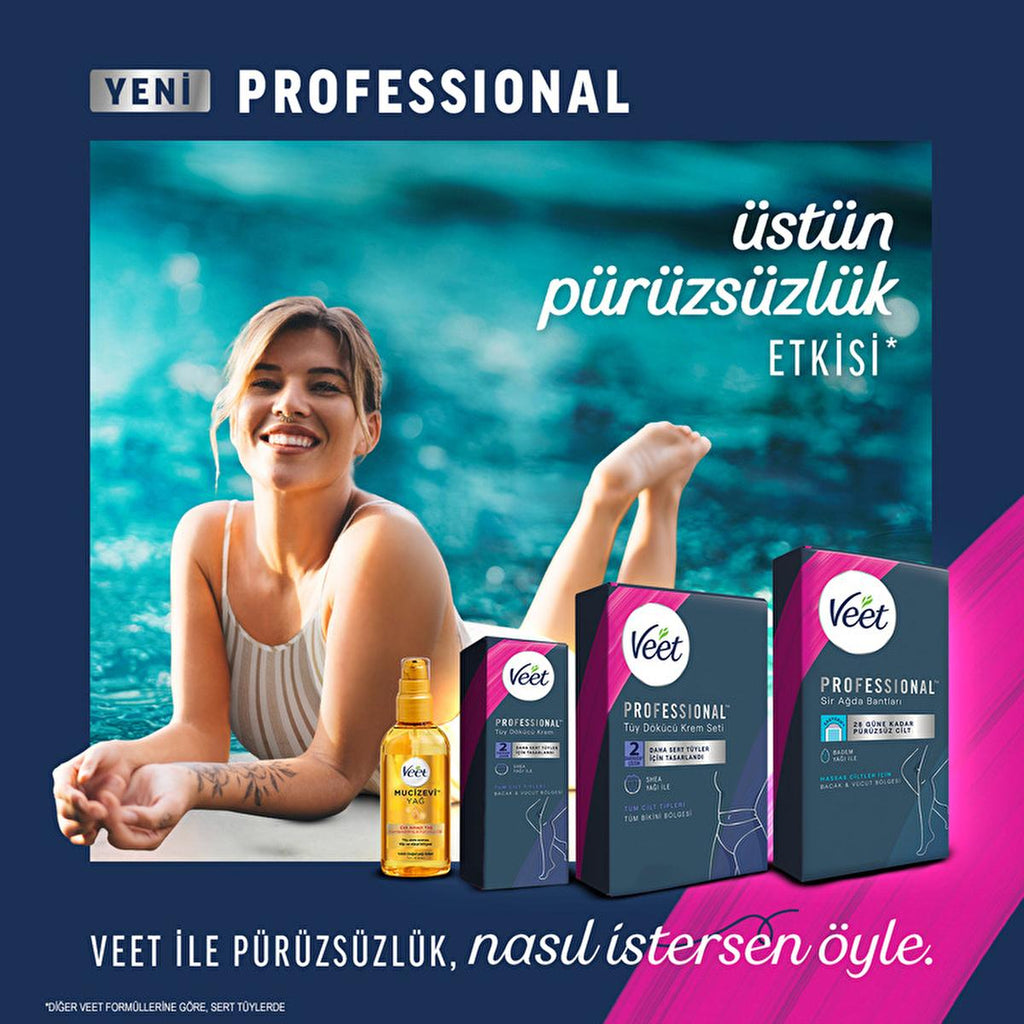 Veet Professional Wax Strips for Hair Removal - Sensitive Skin, Easy-Gelwax Technology, 12 Count