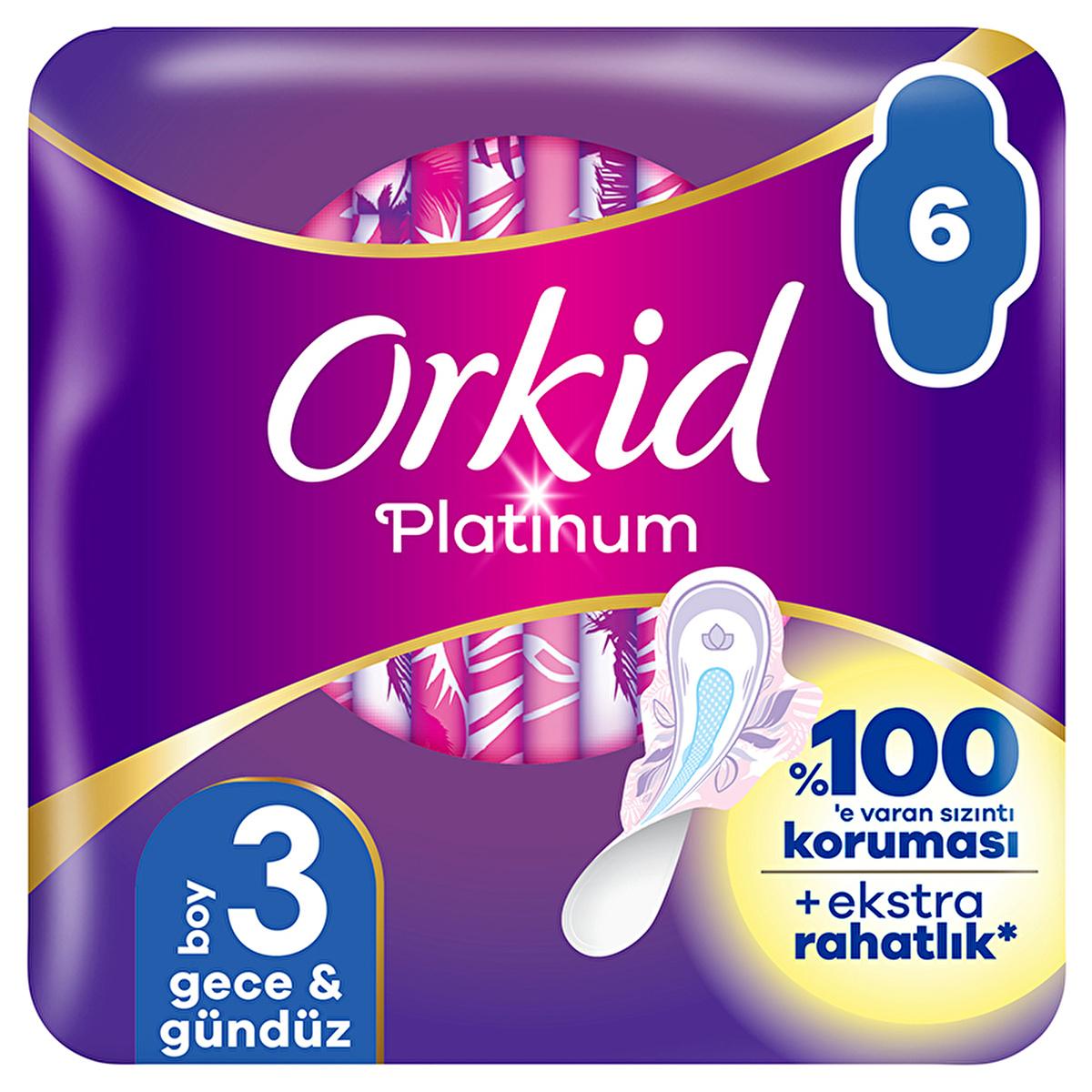 Orkid Platinum Hygienic Pads with Wings - Comfortable, Leakage Protection, 6 Count