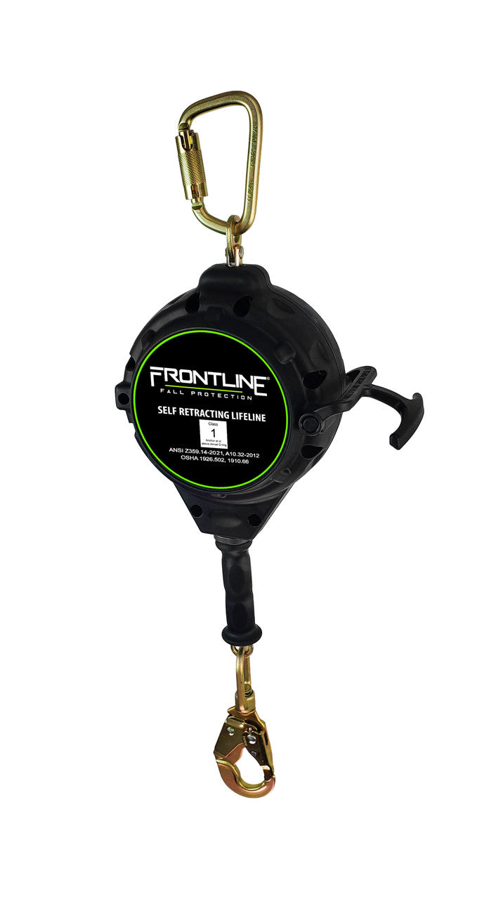 Frontline RPG30 30' Cable Single Leg SRL with Steel Snap Hook End with Carry on Handle and Tagline