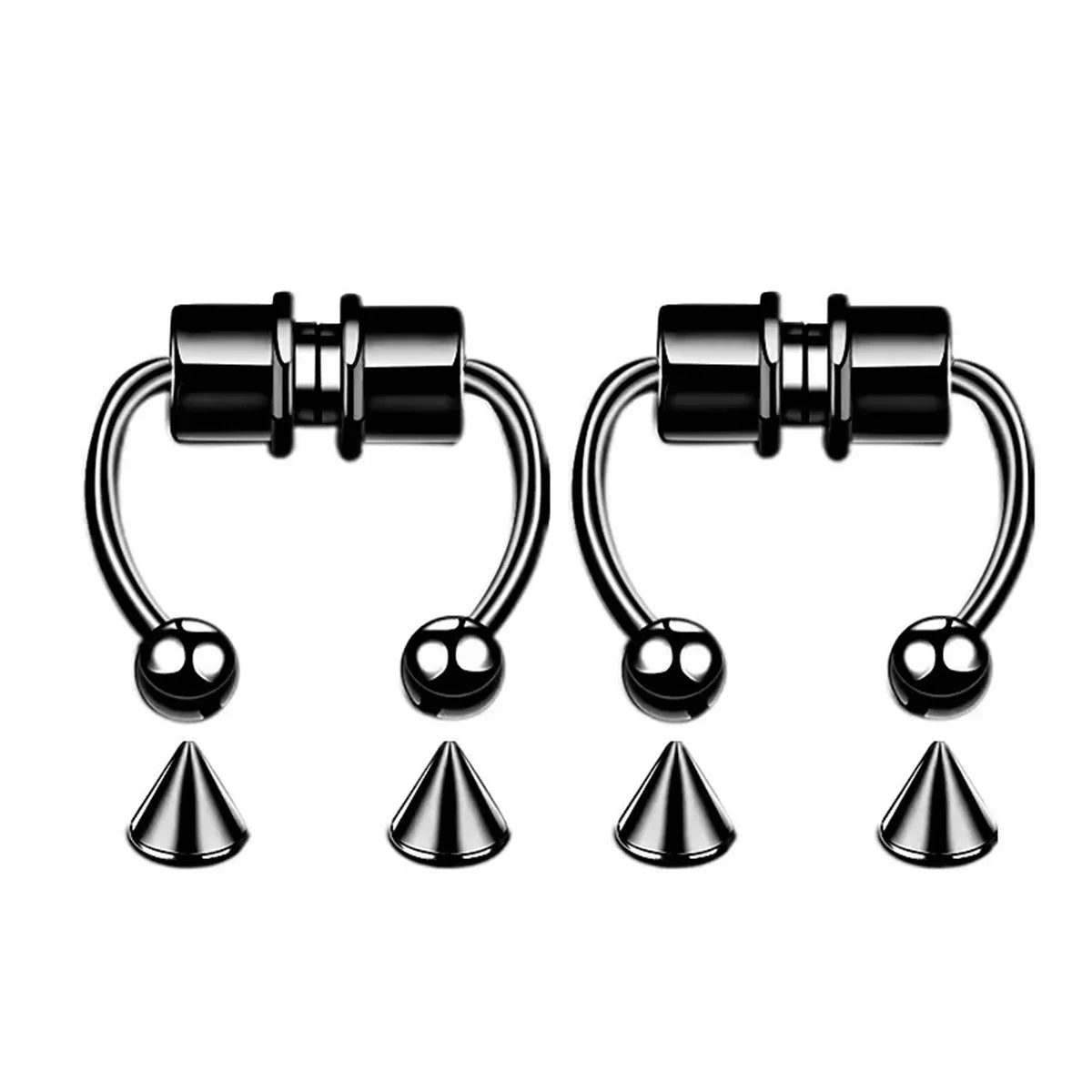 1/2/3/4/5Pcs Fake Magnetic Stainless Steel Nose Rings,Non Piercing Septum Rings Magnetic Nose Ring Clip On Nose Rings Jewelry