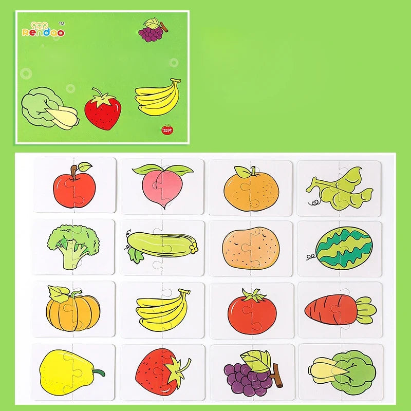 Montessori Toy Wooden Building Blocks Early Learning Educational Toys Color Shape Match Kids Puzzle Toys For Children Boys Girls