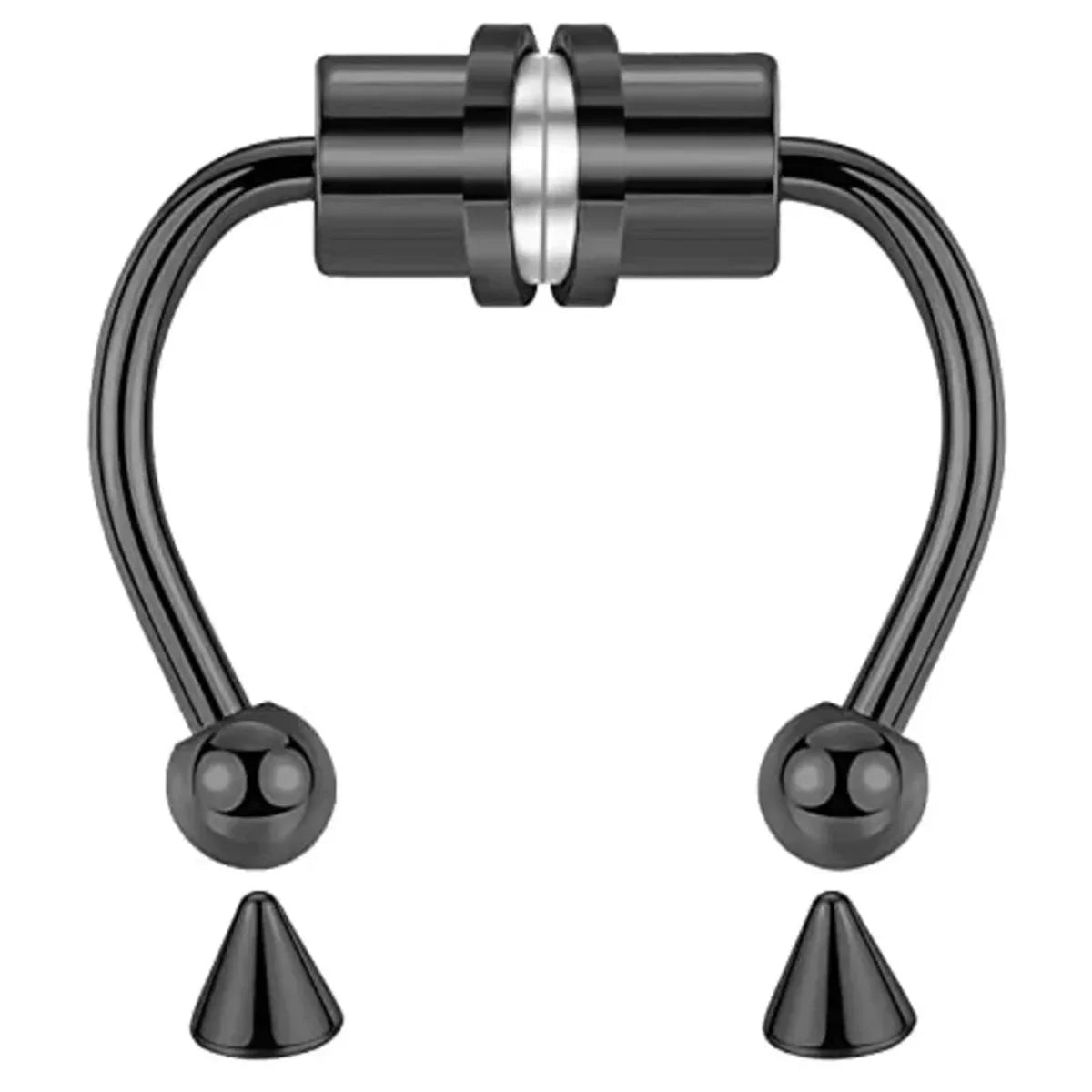 1/2/3/4/5Pcs Fake Magnetic Stainless Steel Nose Rings,Non Piercing Septum Rings Magnetic Nose Ring Clip On Nose Rings Jewelry