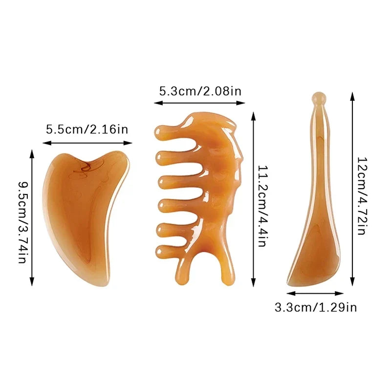 Skin Scraping Resin Guasha Massage Board Face Eye SPA Massager Plate For Neck Back Body Legs Hands Promote Blood Circulation