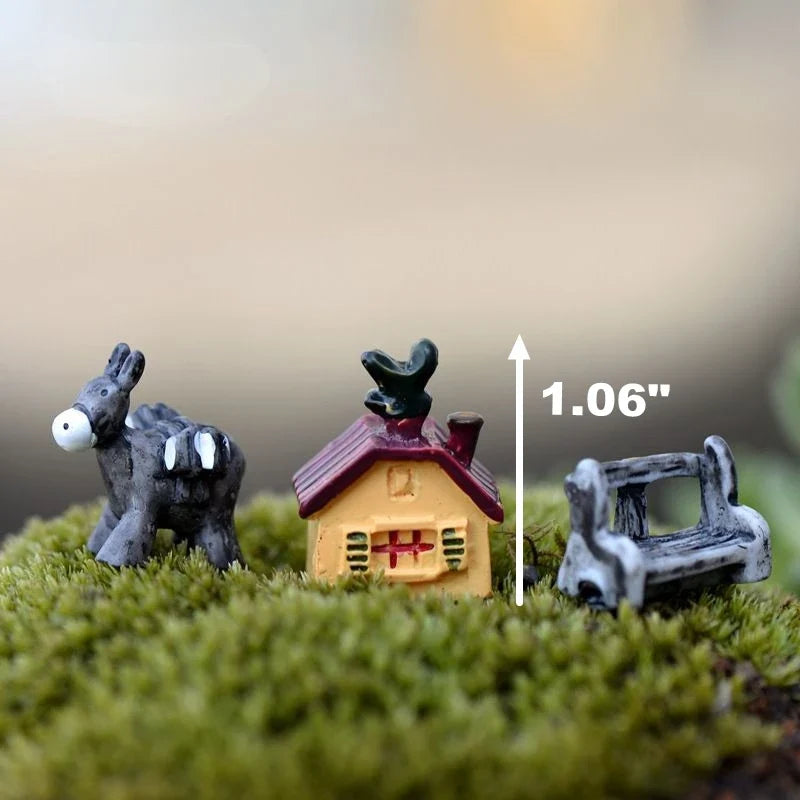 Animal Country Farm Fairy Garden Accessories Miniature Ornament Statue Figurines Landscape Bonsai Pot Dollhouse Terrarium Decor