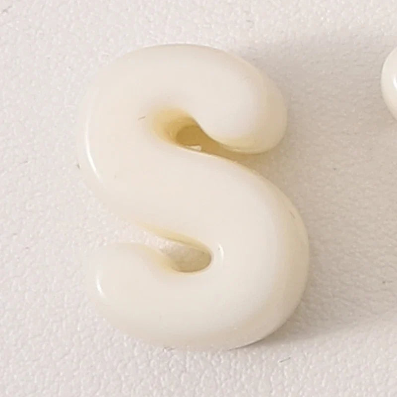 20pcs Beige Acrylic Large Hole Letter Loose Beads DIY Necklace Bracelet Mobile Phone Chain Bag Pendant Jewelry Accessories