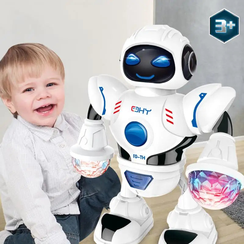 Robot Toys For Kids 360 Spinning Music Dancing Robots With Colorful Lights Toddlers Smart Interactive Electronic Toy Baby