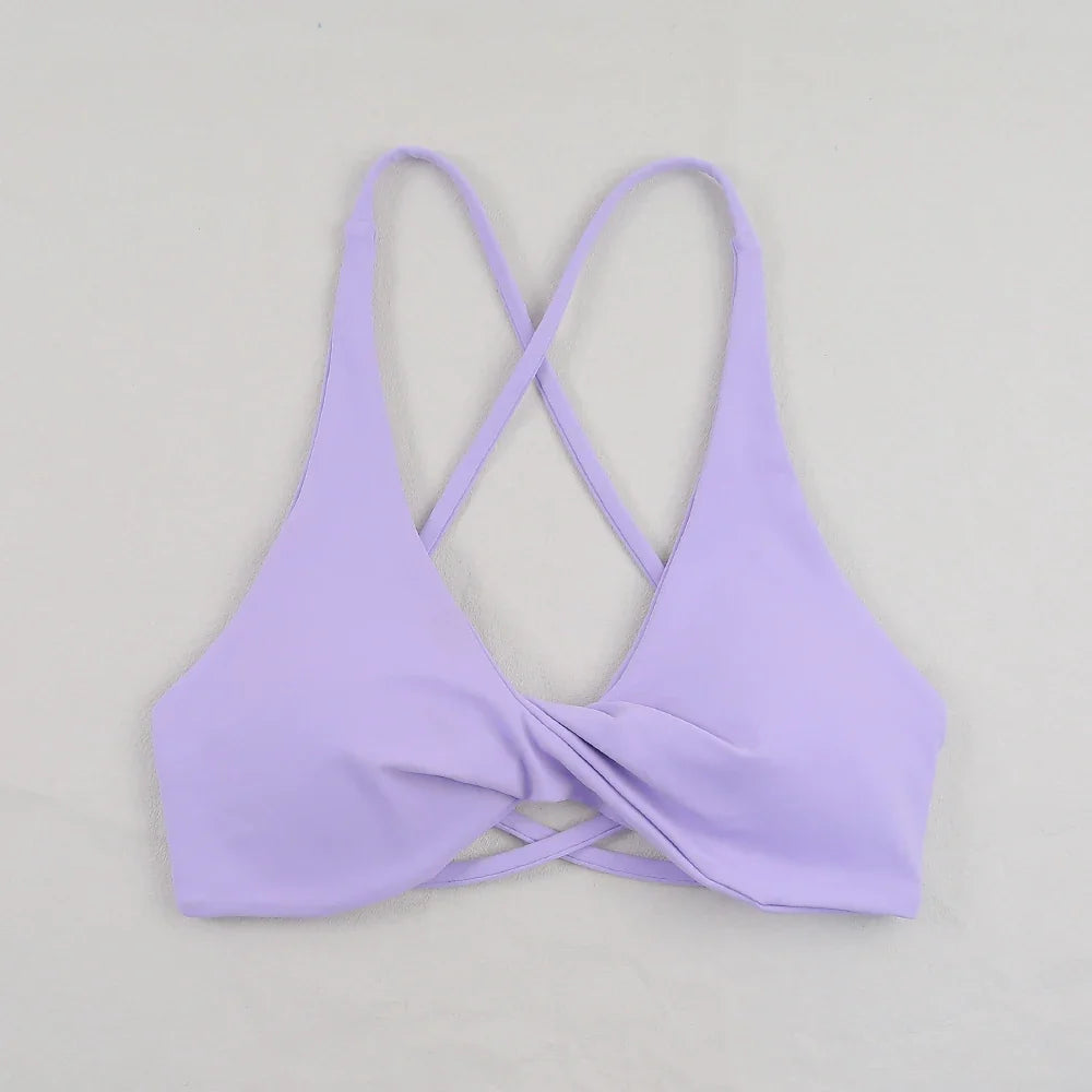 Sexy Slim Shoulder Straps Somfortable High Stretch Sports Underwear Gym Workout Breathable Detachable Yoga Bra