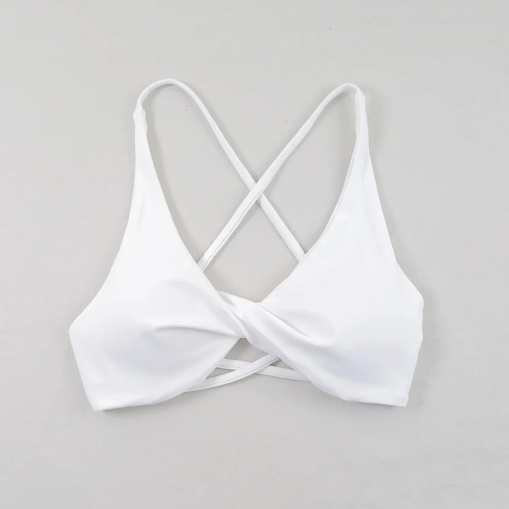 Sexy Slim Shoulder Straps Somfortable High Stretch Sports Underwear Gym Workout Breathable Detachable Yoga Bra