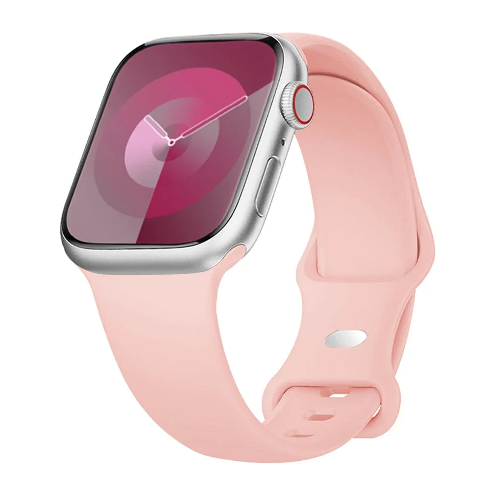 Silicone Strap For Apple Watch Bands 40mm 44mm 46mm 45mm 41mm 49mm 42 Correa Bracelet iWatch series ultra3 2 7 8 9 se 10 11 band