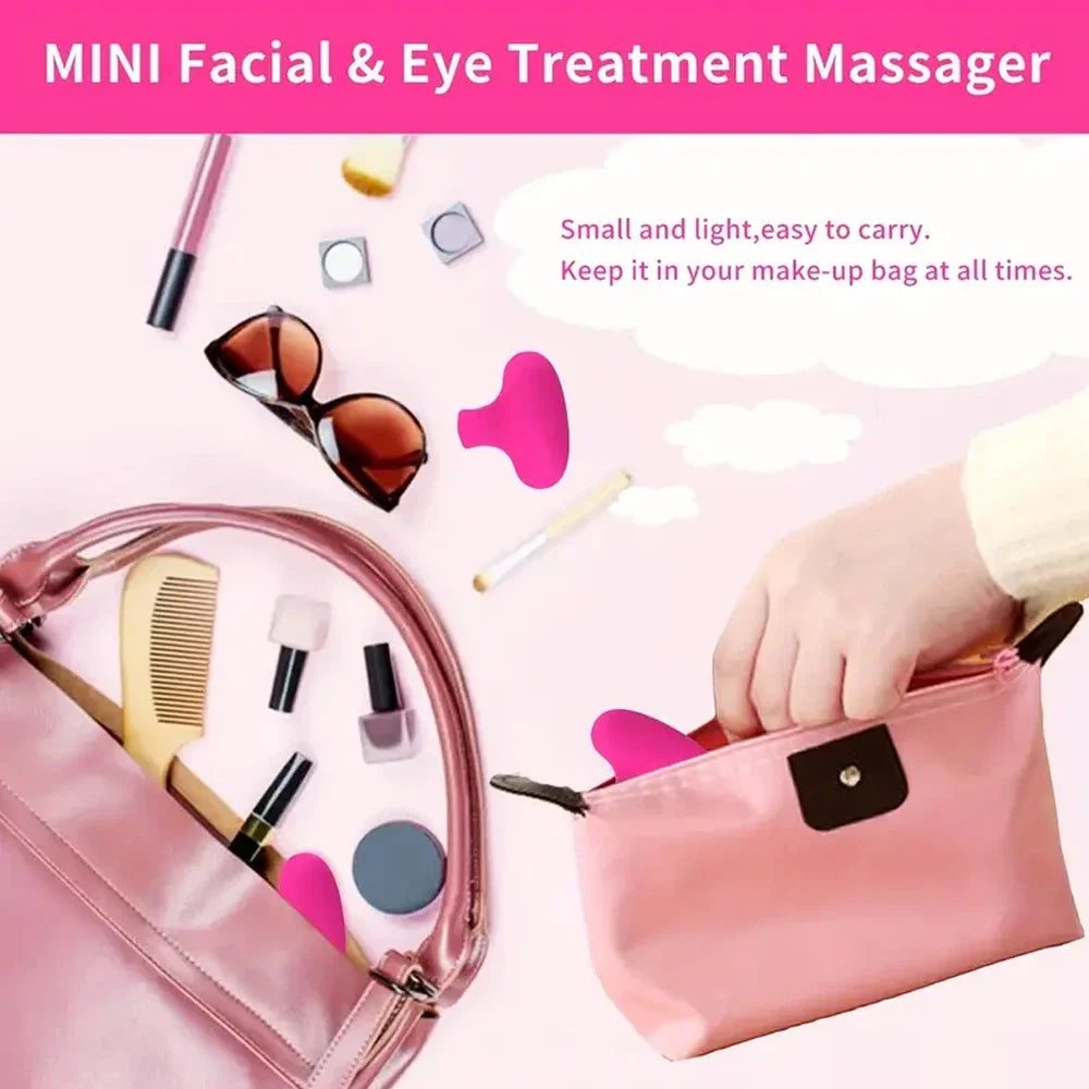 Pocket Mini Ring Face and Eye Massager Portable USB Charging Waterproof Face Eyes Relieve Fatigue Facial Skin Care Tools