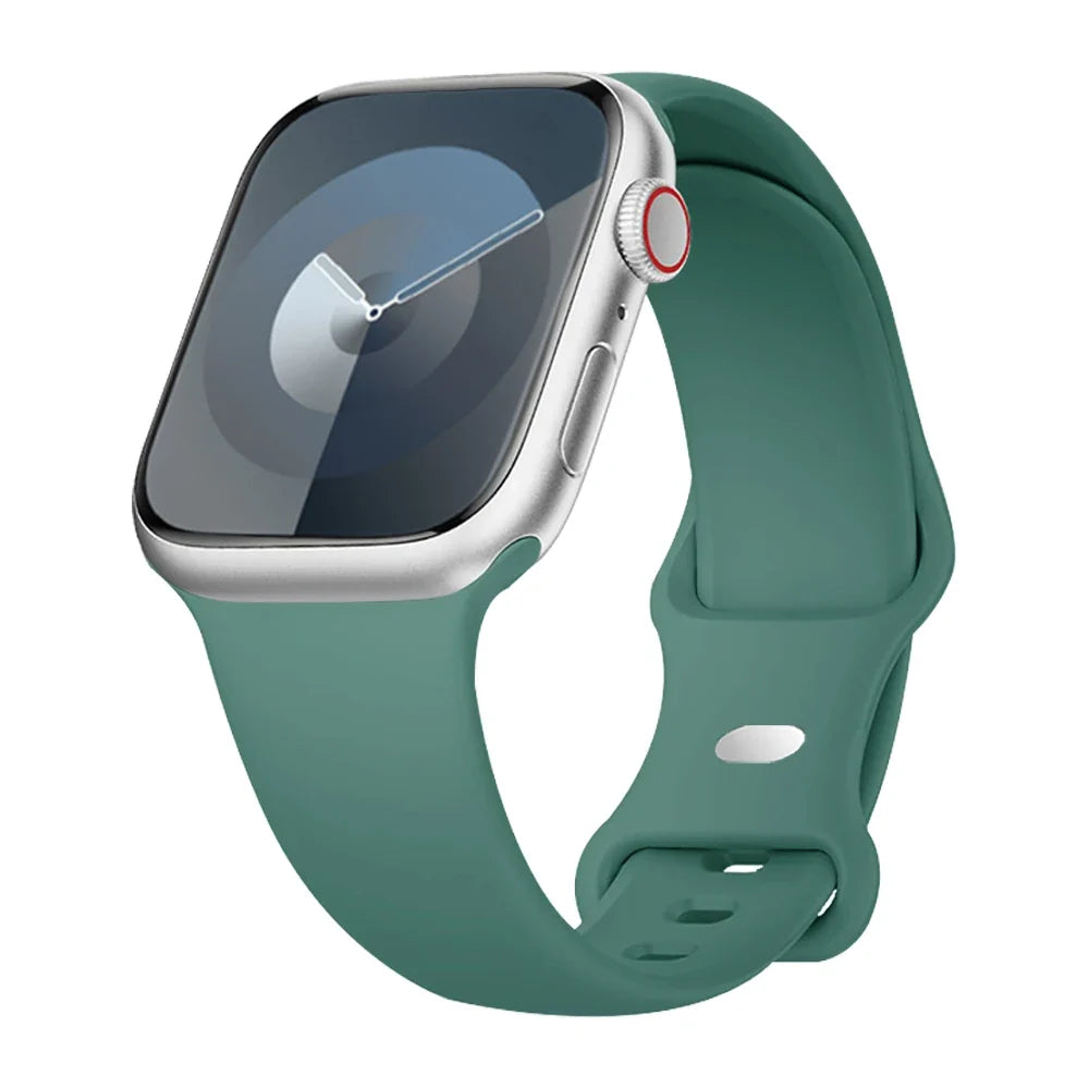 Silicone Strap For Apple Watch Bands 40mm 44mm 46mm 45mm 41mm 49mm 42 Correa Bracelet iWatch series ultra3 2 7 8 9 se 10 11 band
