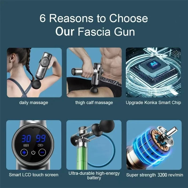 99 Level Massage Gun Deep Body Massager For Muscle Body Neck Massager Electric Fitness Equipment Noise Reduction Male Female