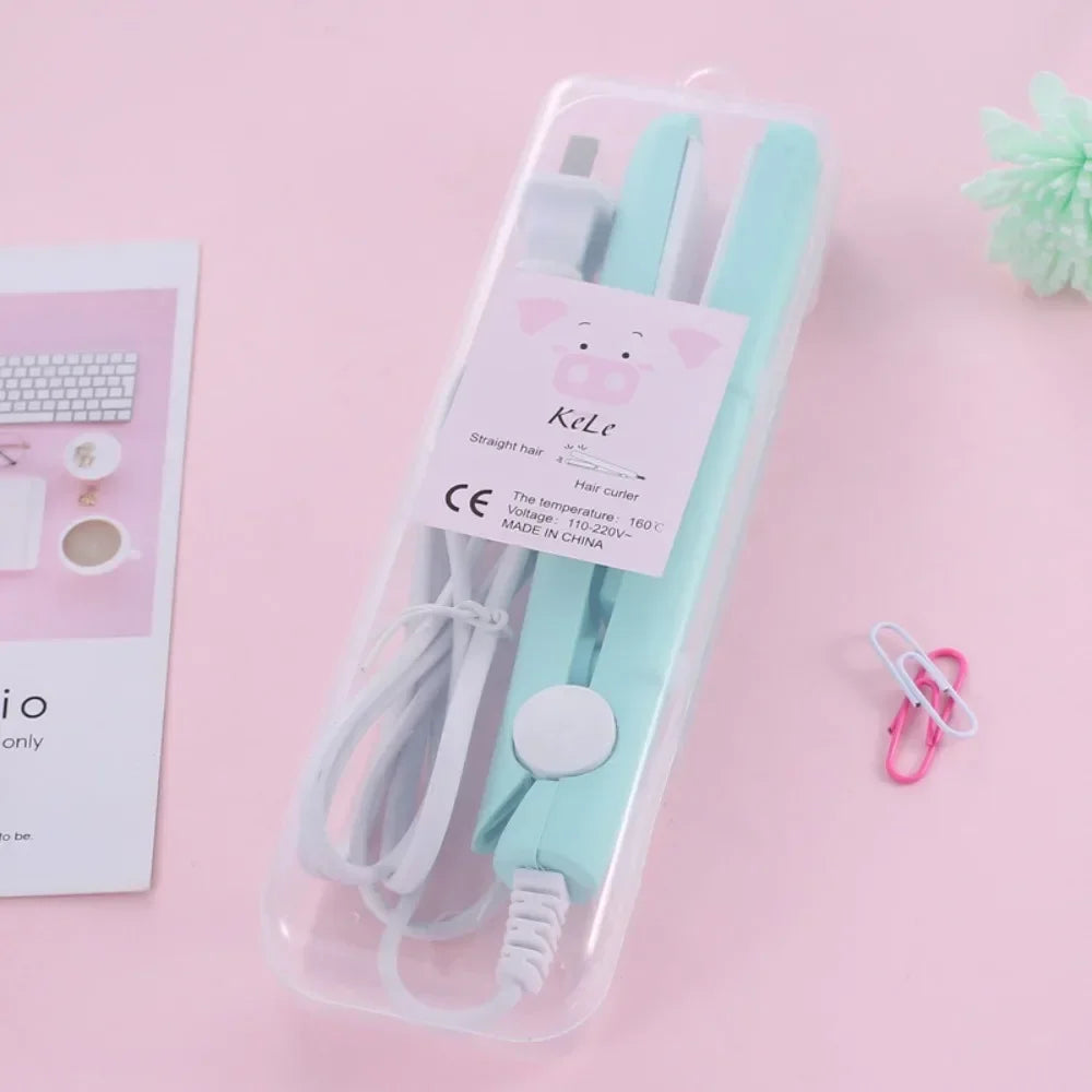 2in1 Hair Straightener Ceramic for Straightening and Curling Hair Travel Flat Iron Fast Heating Curling Iron for Short Fine Hair