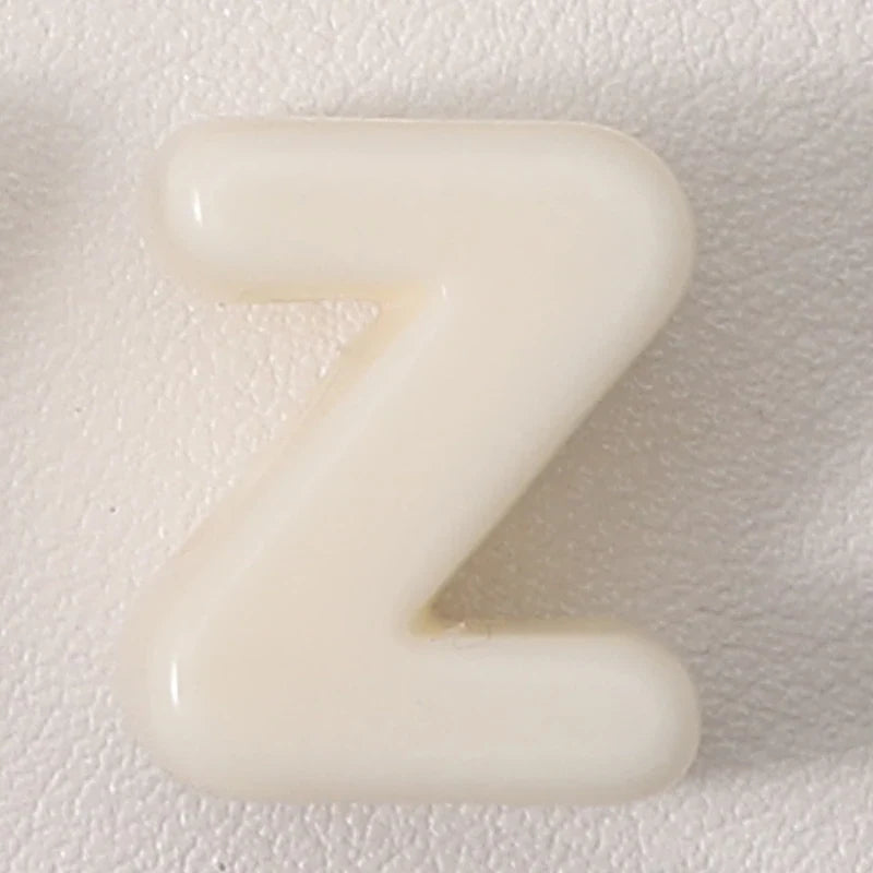 20pcs Beige Acrylic Large Hole Letter Loose Beads DIY Necklace Bracelet Mobile Phone Chain Bag Pendant Jewelry Accessories