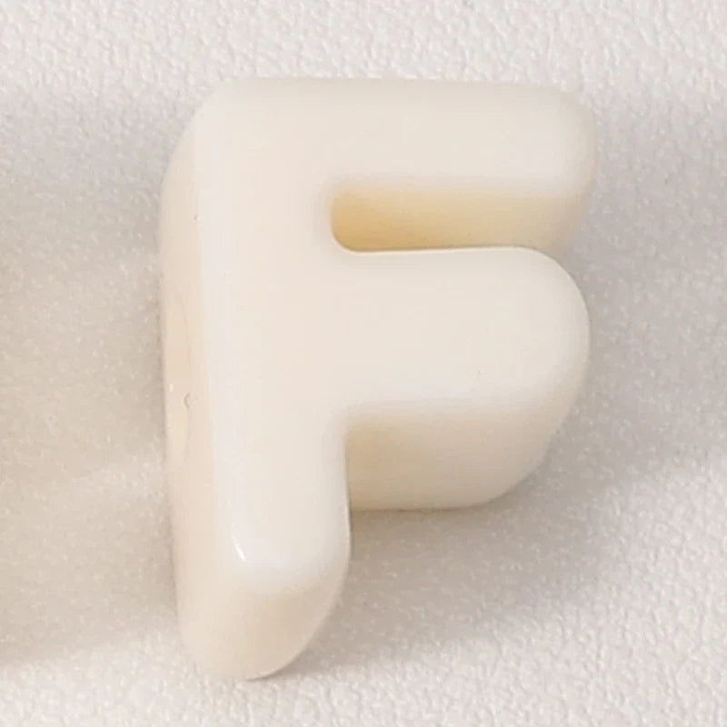 20pcs Beige Acrylic Large Hole Letter Loose Beads DIY Necklace Bracelet Mobile Phone Chain Bag Pendant Jewelry Accessories