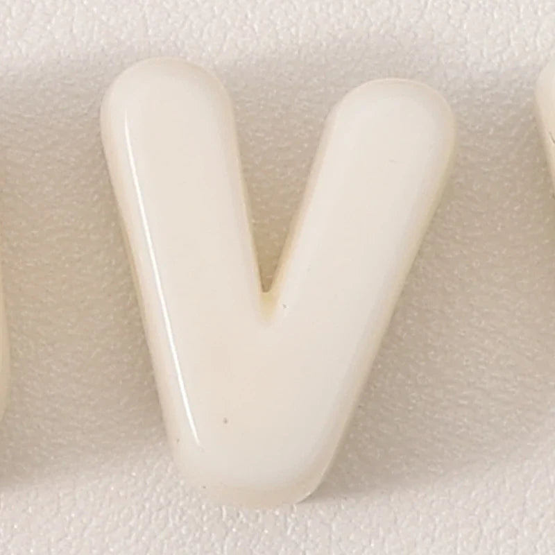 20pcs Beige Acrylic Large Hole Letter Loose Beads DIY Necklace Bracelet Mobile Phone Chain Bag Pendant Jewelry Accessories