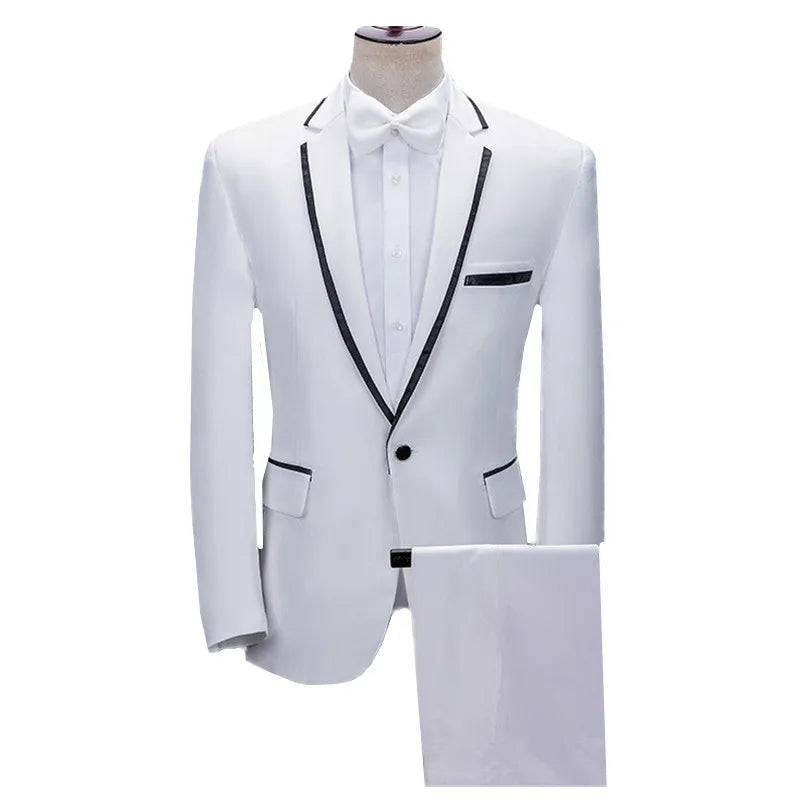 (jacket+pants) Men Fashion Wedding Banquet Party Flower
