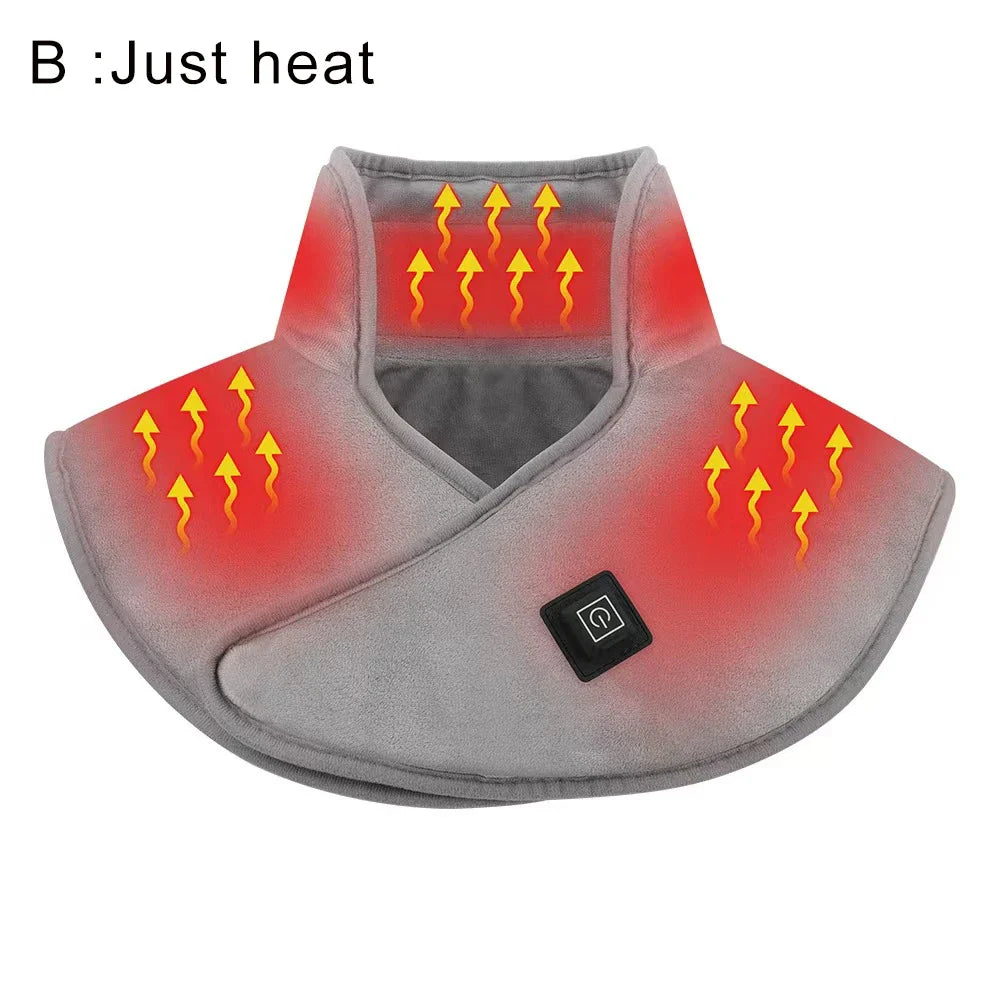 Electric Heating Shoulder Neck Pad Cervical Wrap Three Gear Thermal Compress Massager Vibration Shawl Warm Back Tool Relax Brace