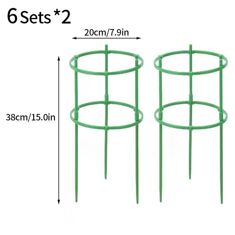3/6/9/12Sets Plant Support Pile Stand Flowers Plant Arrangement Fixing Rod Plants Stake for Garden Supplies Home Yard Planting